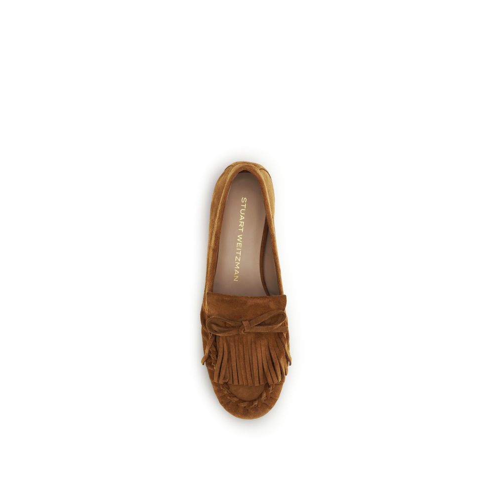 Stuart Weitzman Braune Kalbsleder Bos Taurus Loafer zum Hineinschlüpfen