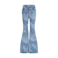 Fiorucci Blaue Baumwoll-Jeans mit ausgestelltem Bein