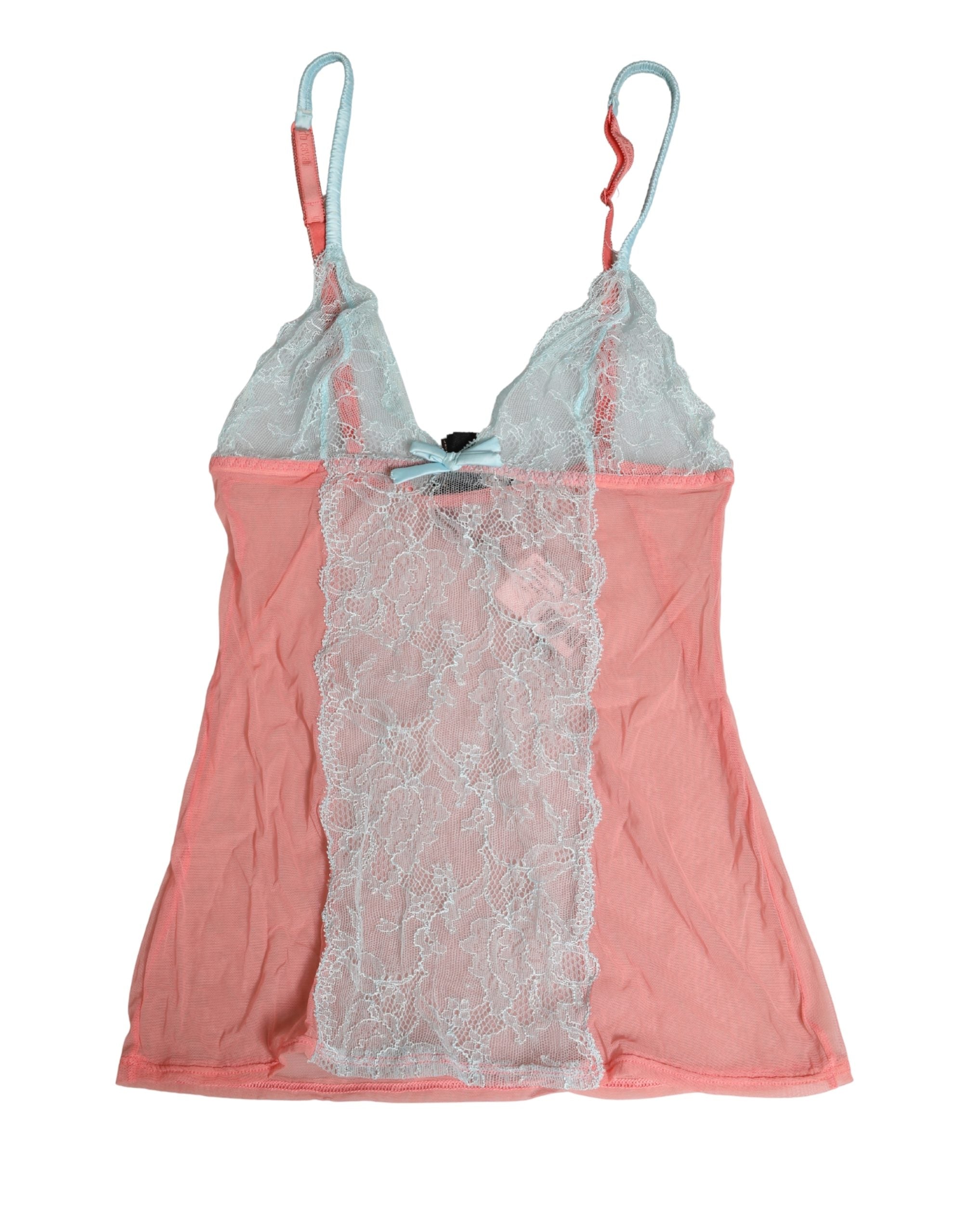 Roberto Cavalli Multicolor Sheer Lace Lingerie Chemise Top Underwear