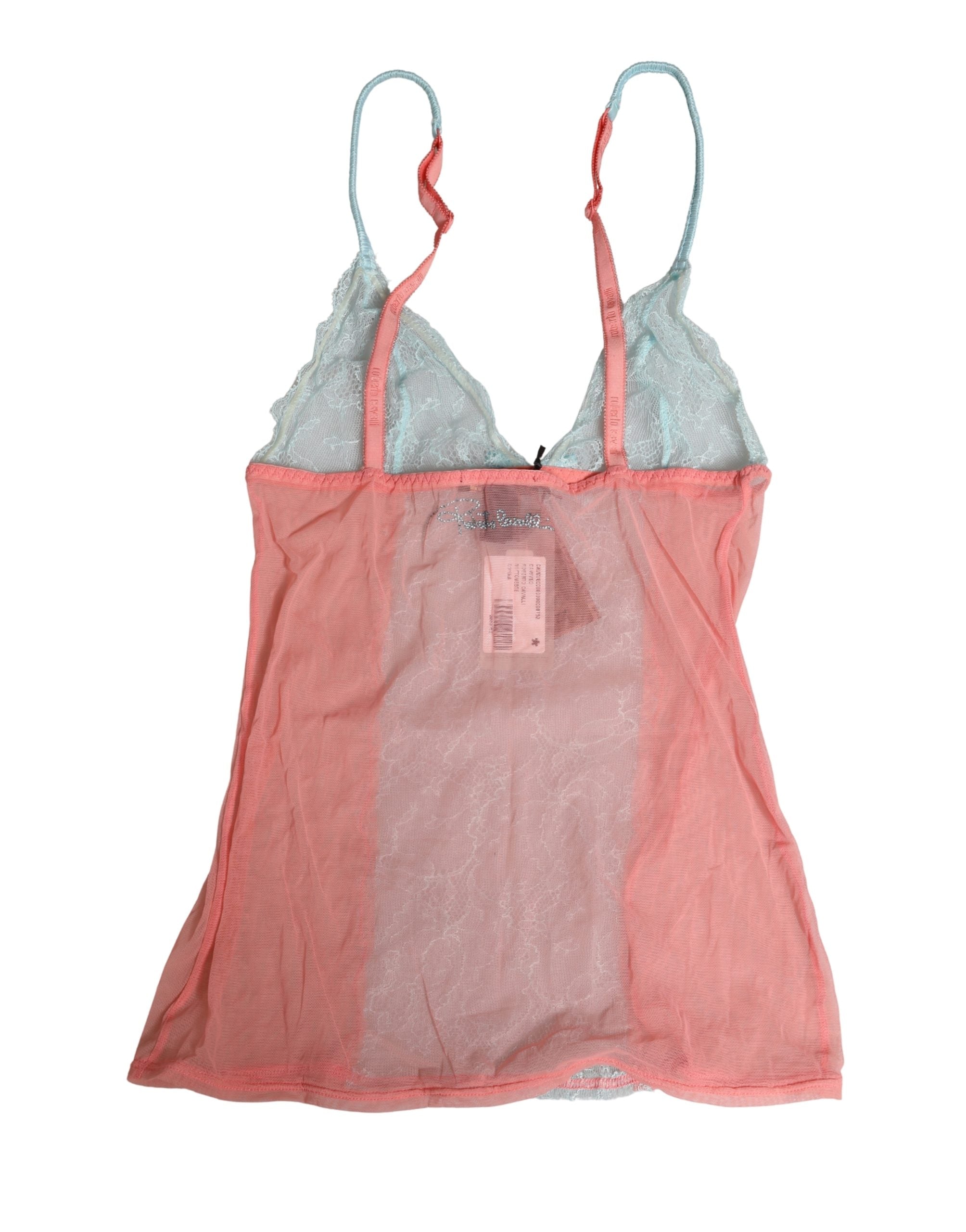 Roberto Cavalli Multicolor Sheer Lace Lingerie Chemise Top Underwear