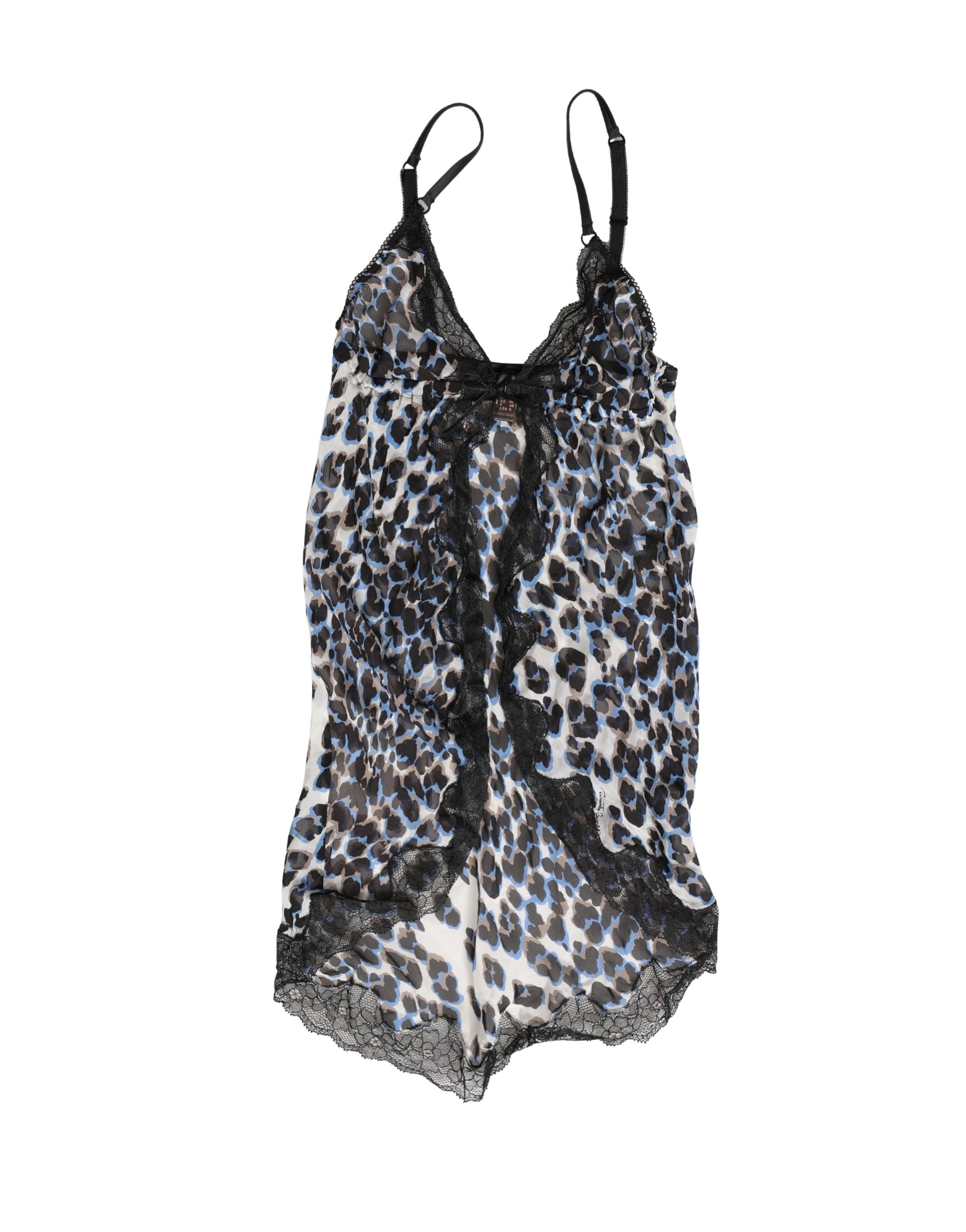 Roberto Cavalli Multicolor Leopard Babydoll Chemise Unterwäsche