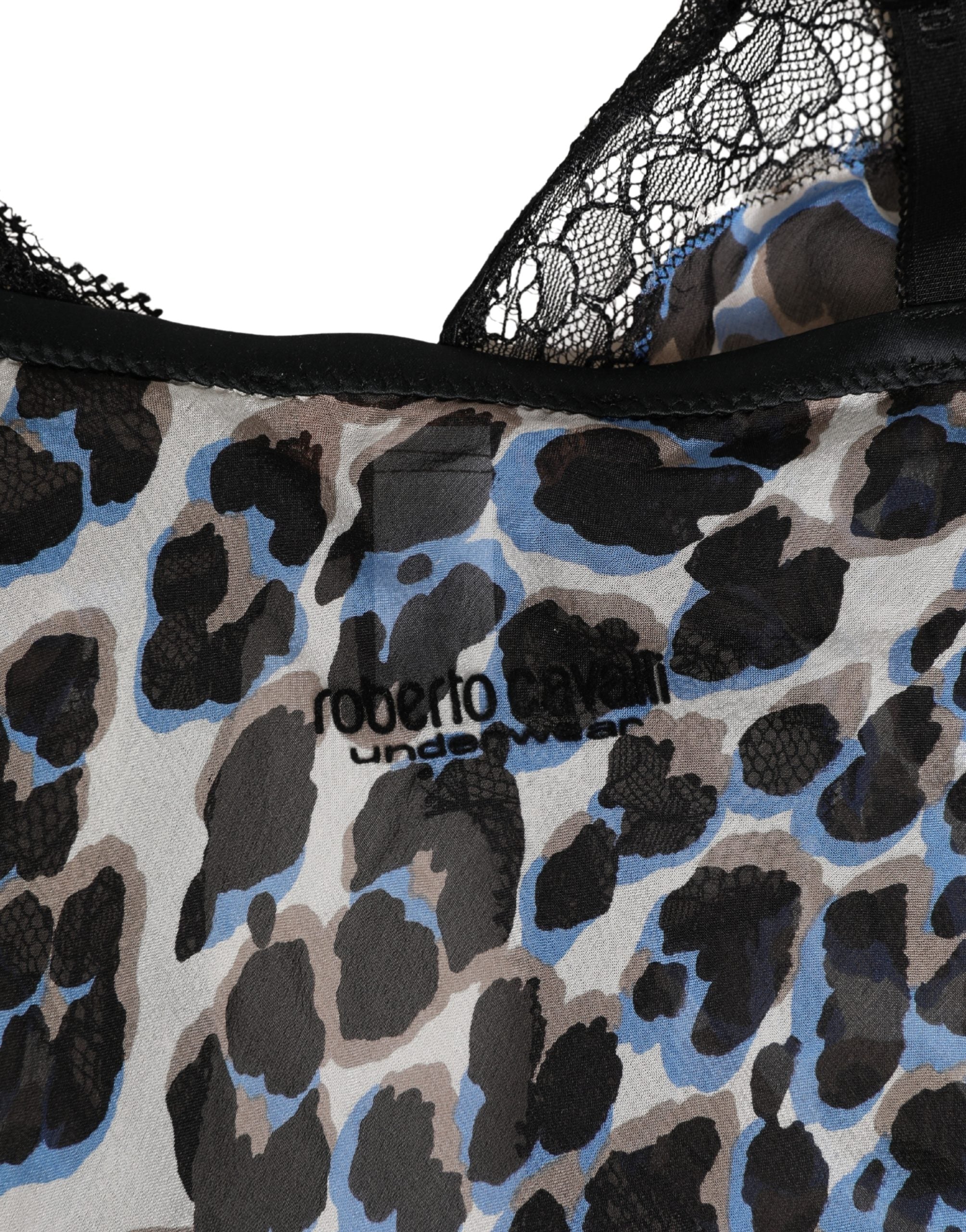 Roberto Cavalli Multicolor Leopard Babydoll Chemise Unterwäsche