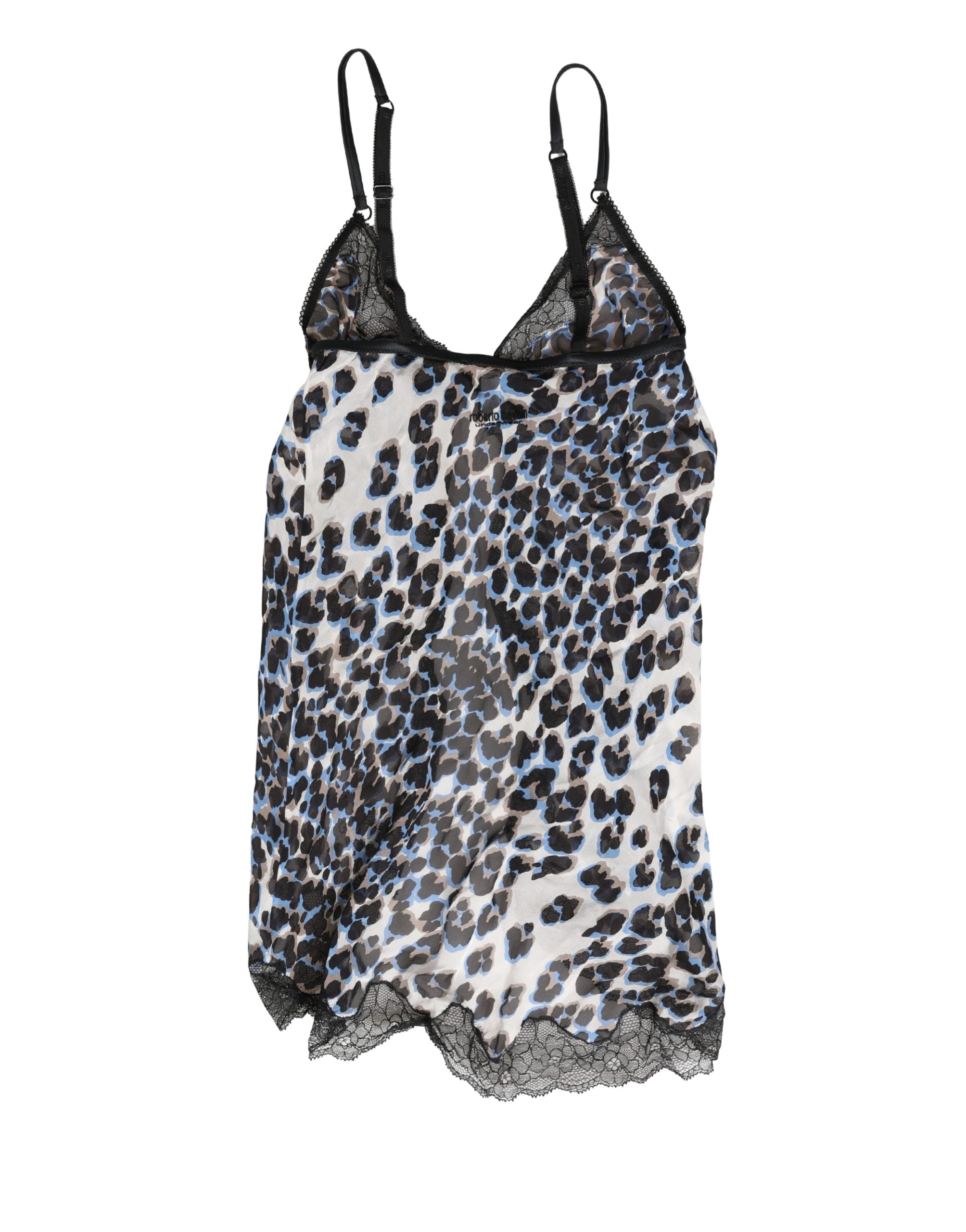 Roberto Cavalli Multicolor Leopard Babydoll Chemise Unterwäsche