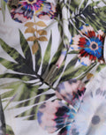 John Galliano Weißer Neckholder-Badeanzug mit Blumenprint