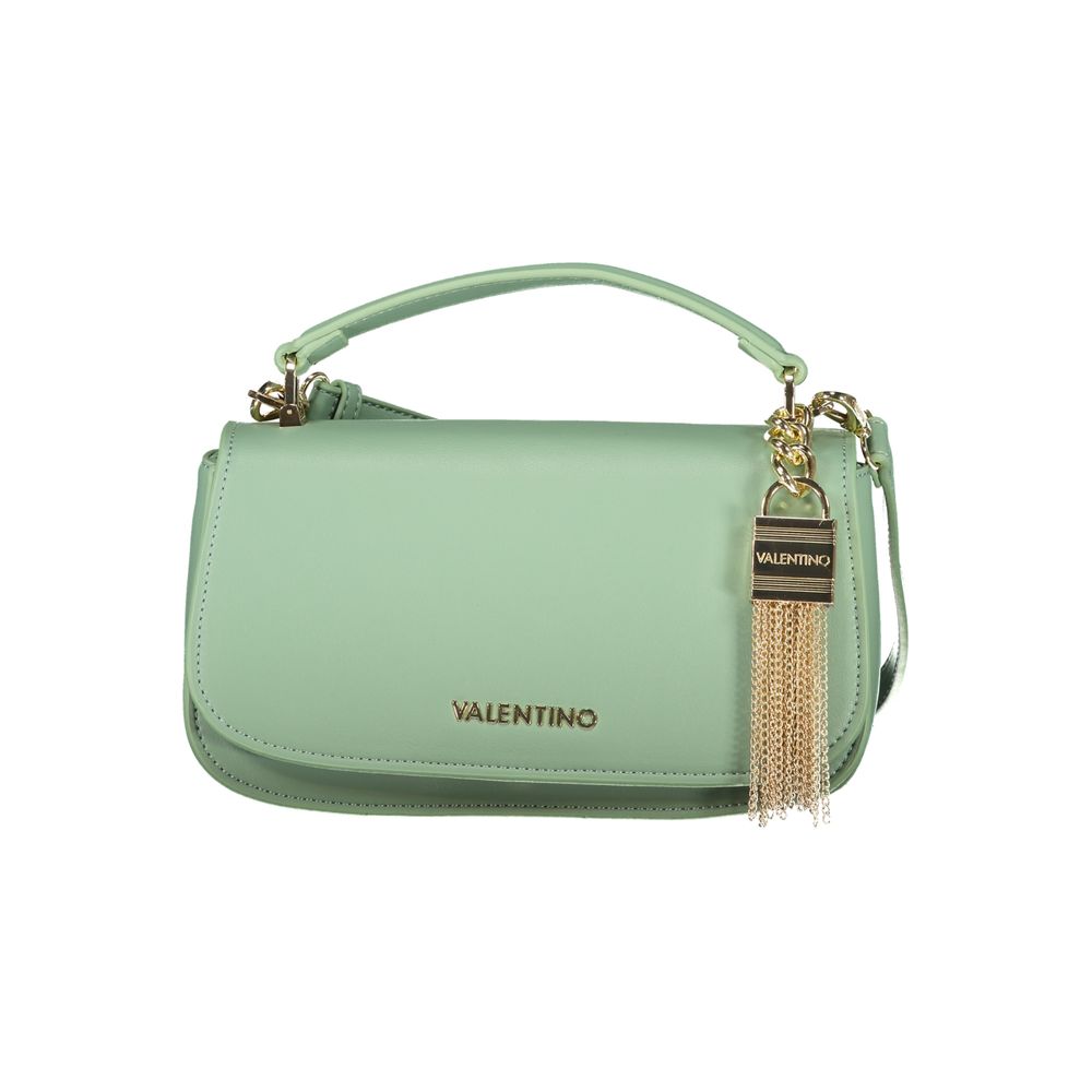 Mario Valentino Damen-Tasche aus grünem Polyurethan mit Tasche und Fächern