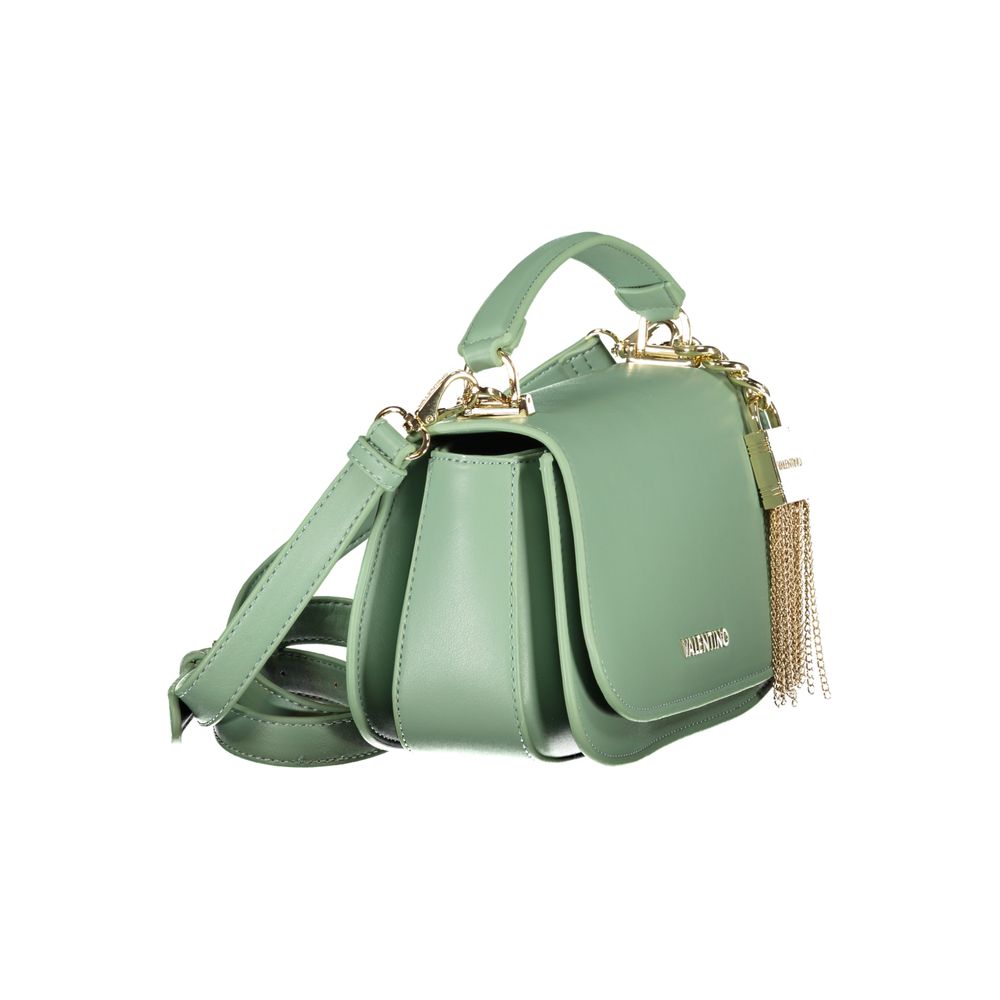 Mario Valentino Damen-Tasche aus grünem Polyurethan mit Tasche und Fächern