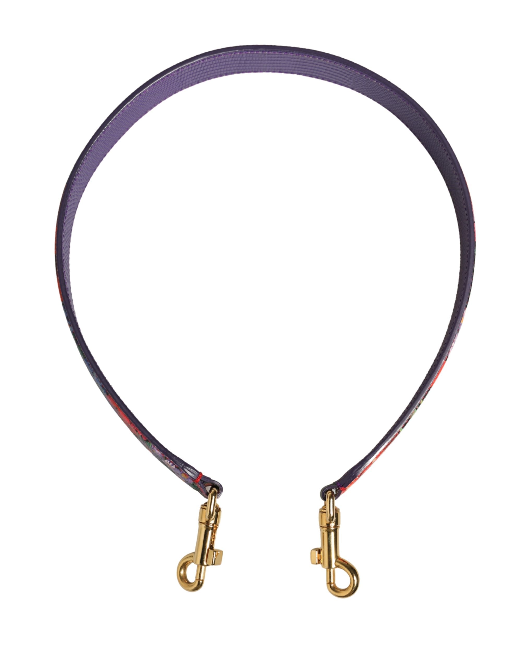 Dolce & Gabbana Schulterriemen aus Leder mit mehrfarbigem Blumenmuster