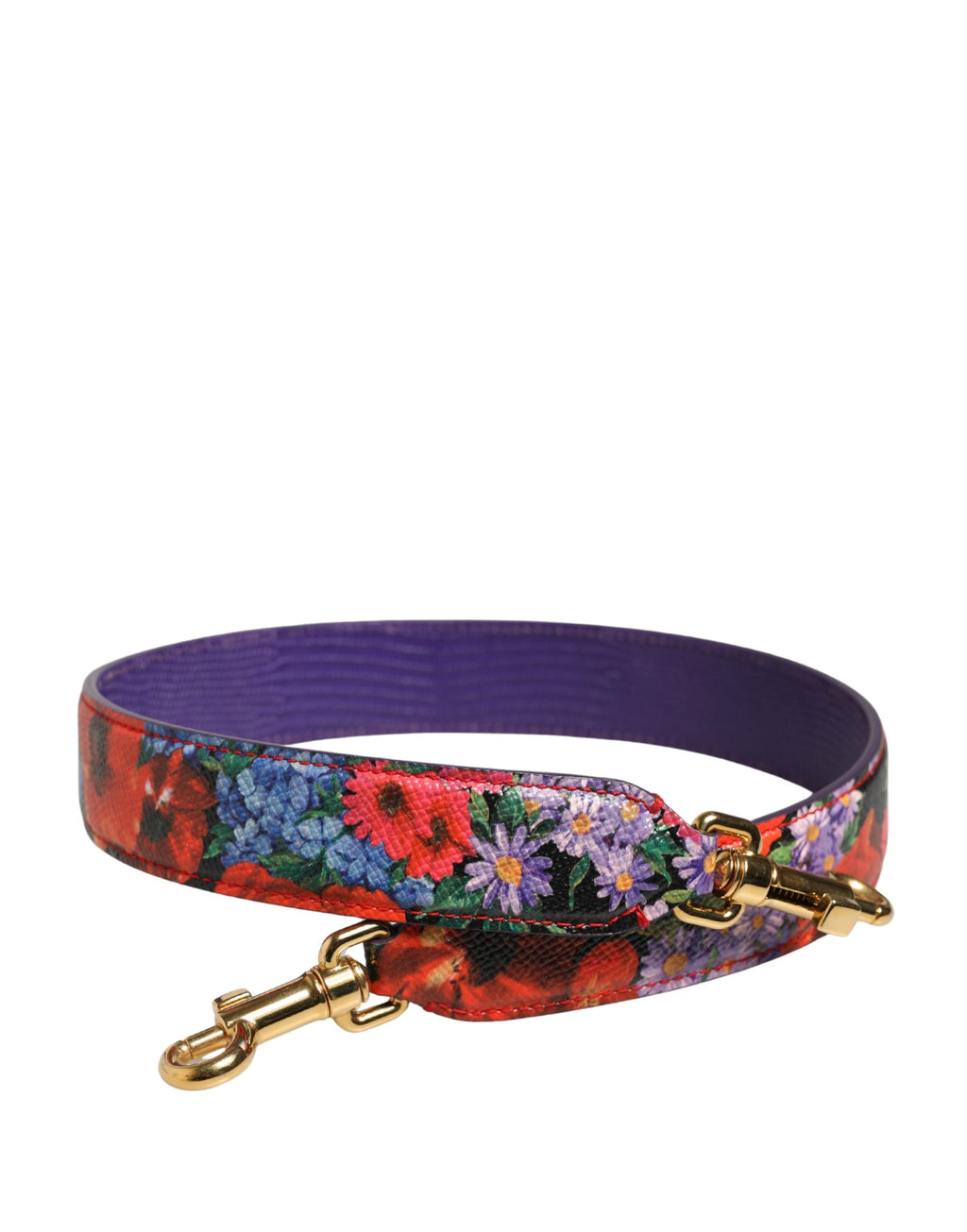 Dolce & Gabbana Schulterriemen aus Leder mit mehrfarbigem Blumenmuster