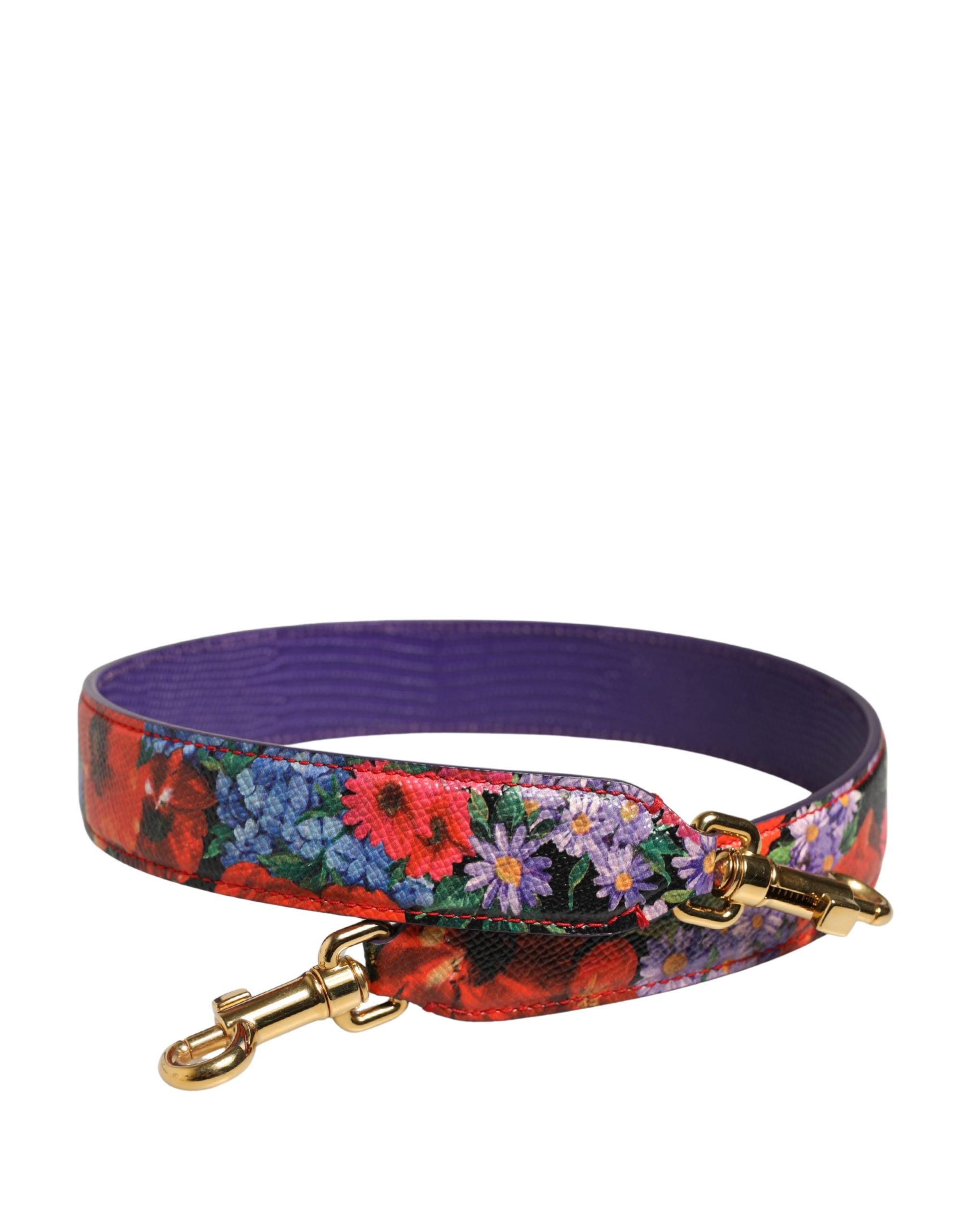 Dolce & Gabbana Schulterriemen aus Leder mit mehrfarbigem Blumenmuster