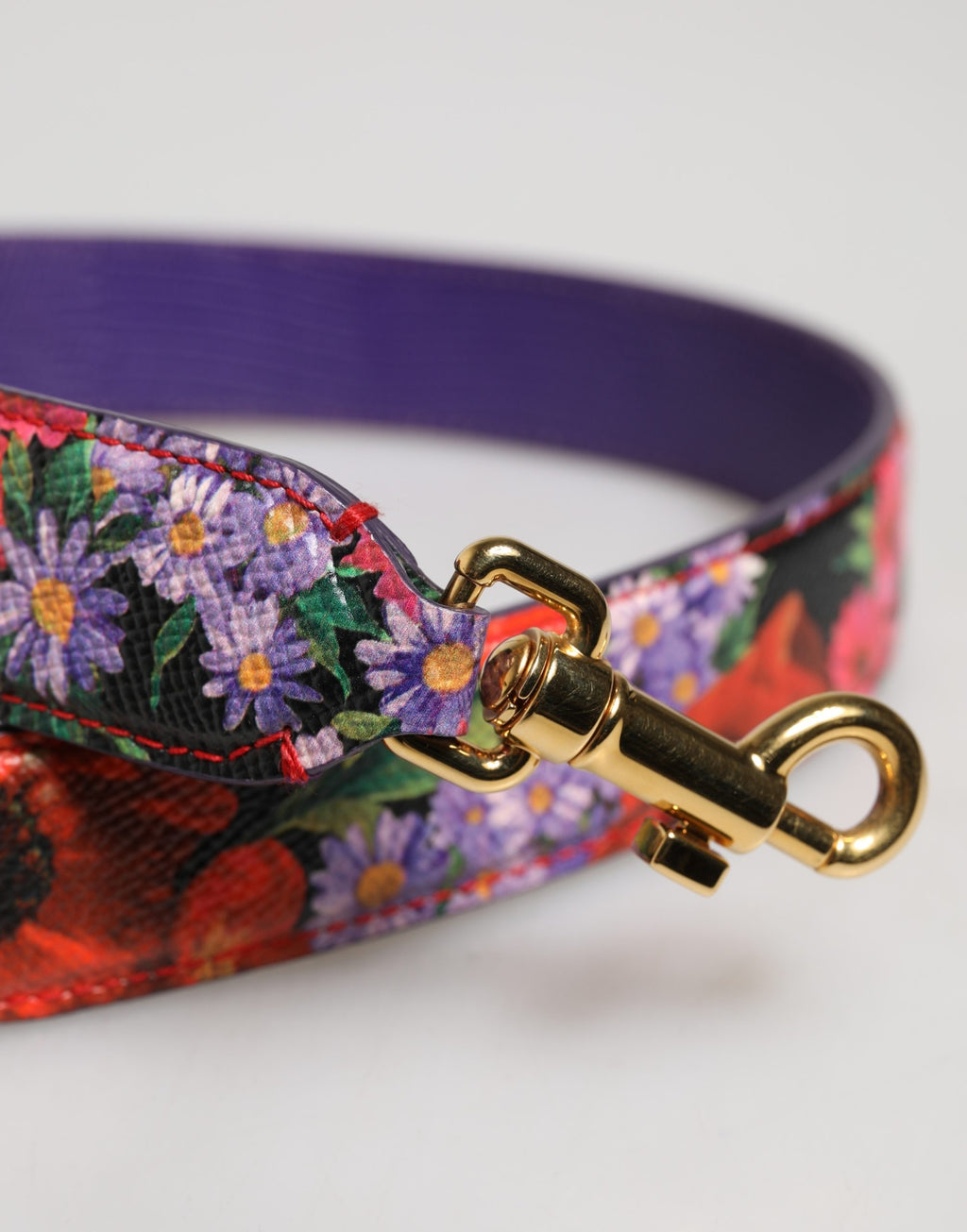 Dolce & Gabbana Schulterriemen aus Leder mit mehrfarbigem Blumenmuster