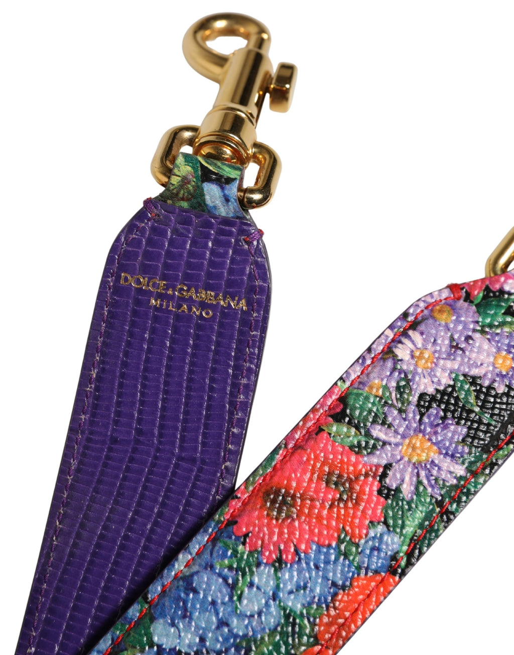 Dolce & Gabbana Schulterriemen aus Leder mit mehrfarbigem Blumenmuster