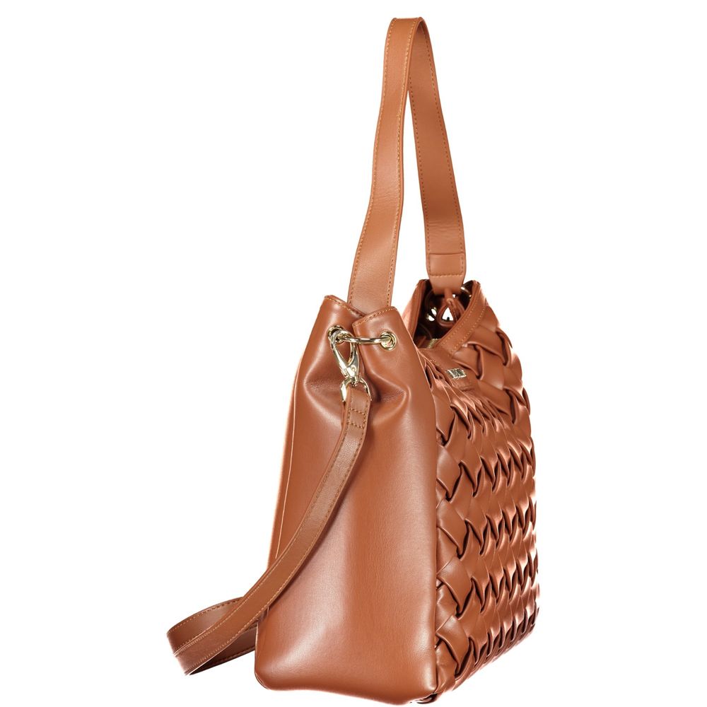 Mario Valentino Braune Damenhandtasche aus Polyurethan