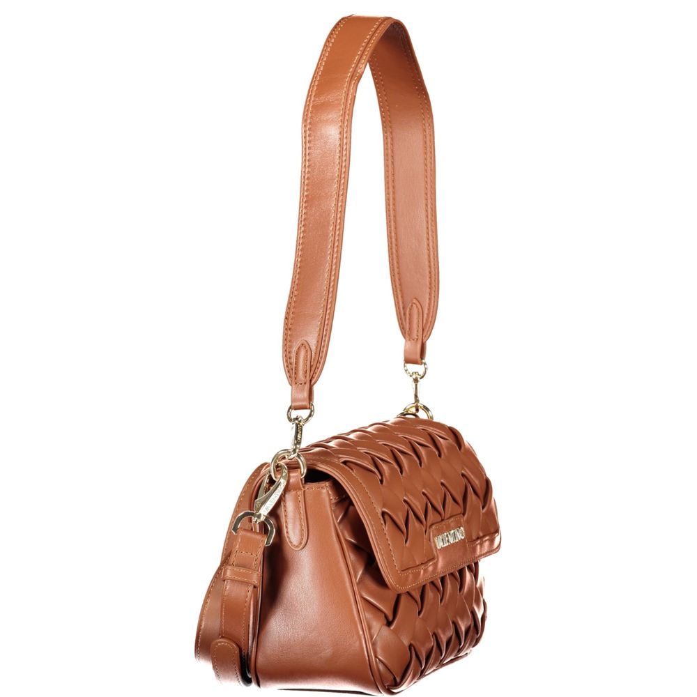Mario Valentino Braune Damenhandtasche aus Polyurethan mit abnehmbarem Schultergurt