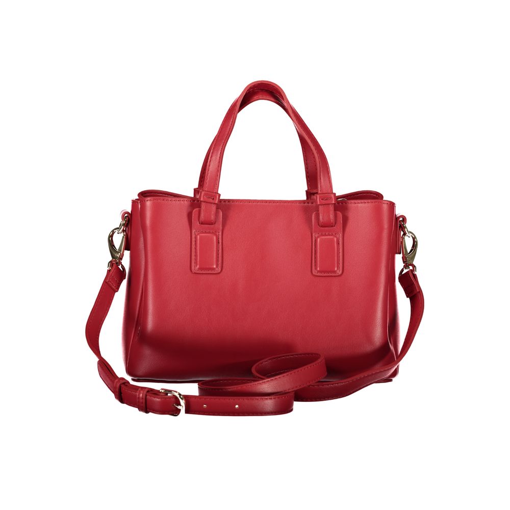 Mario Valentino Rote Damen-Schultertasche aus Polyurethan
