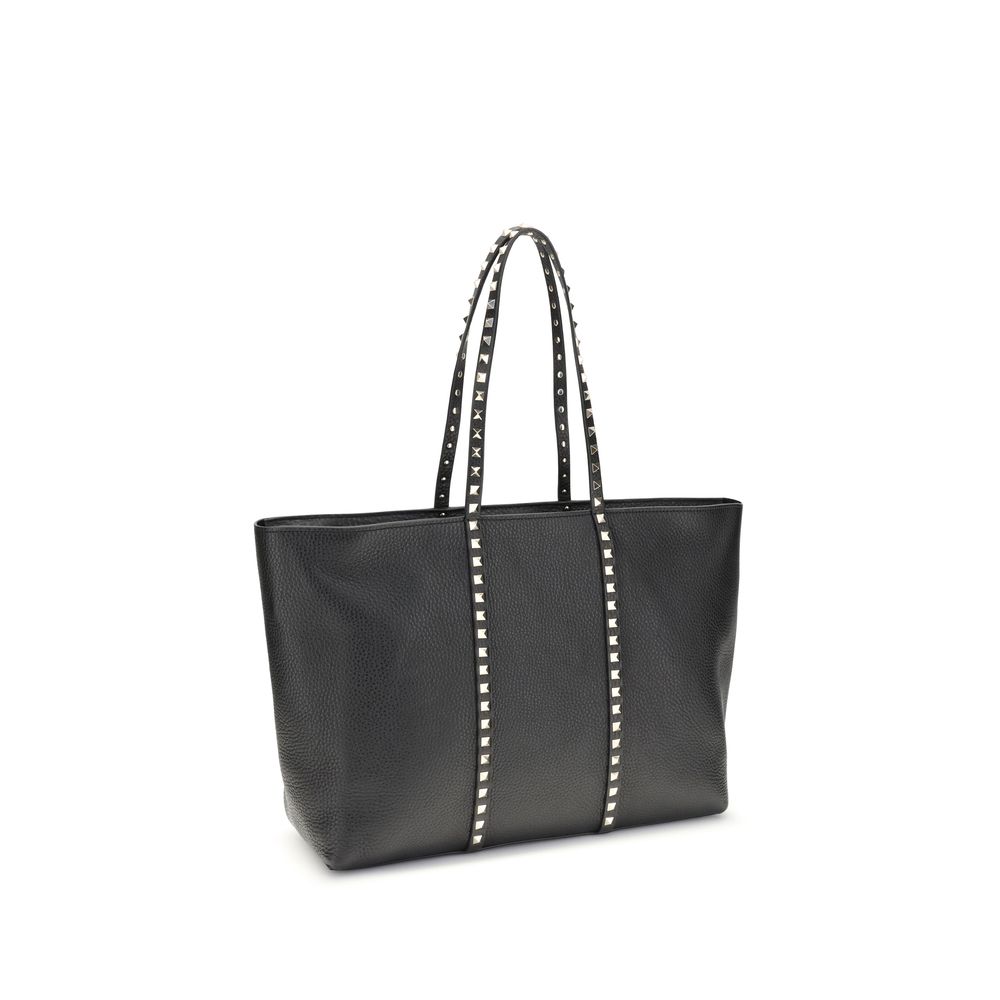Valentino Garavani Schwarze Bos Taurus Kalbsleder Schultertasche