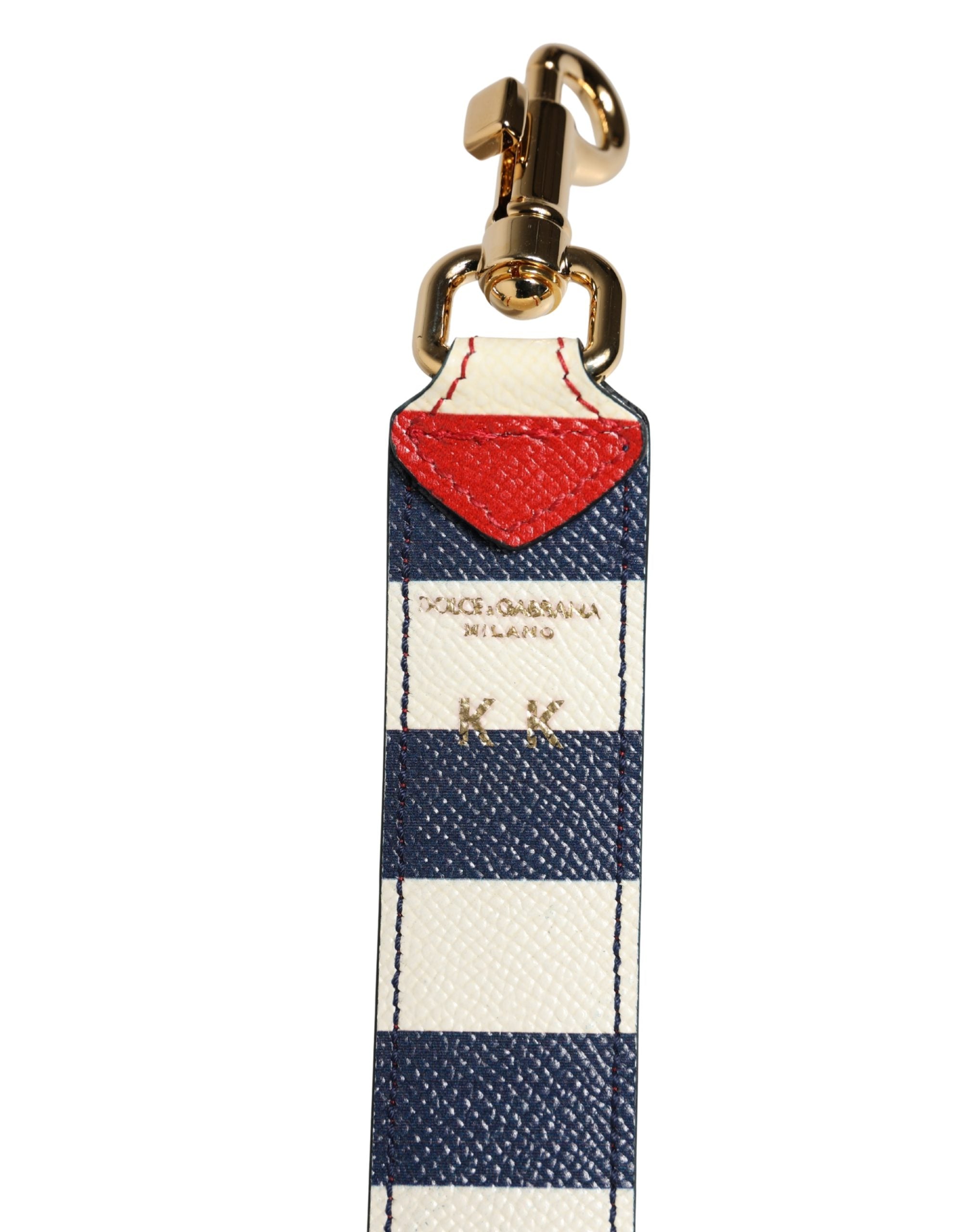 Dolce & Gabbana Schulterriemen aus Leder mit Streifenmuster in Multicolor