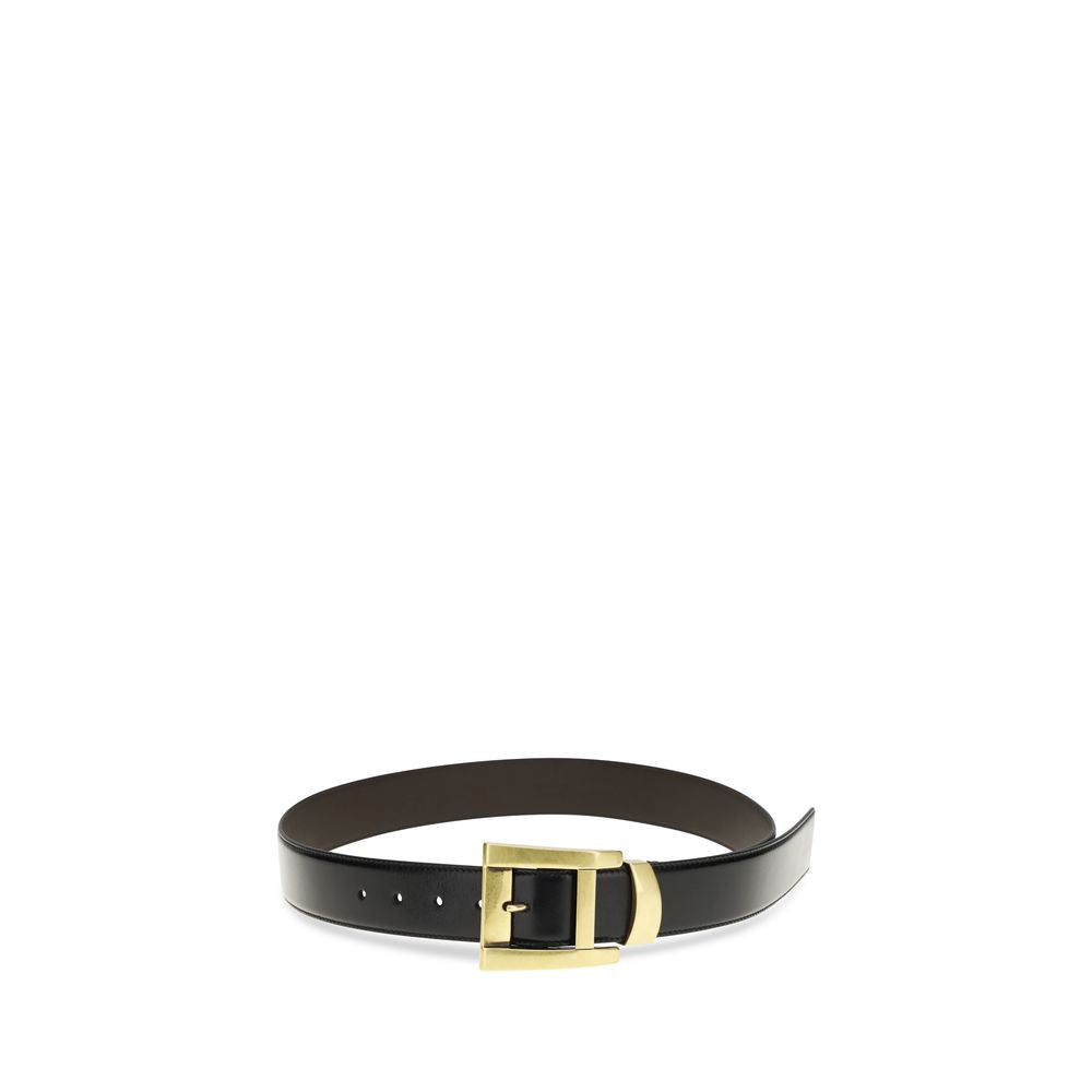 Versace Schwarzer Kalbsleder Bos Taurus Regular Gürtel