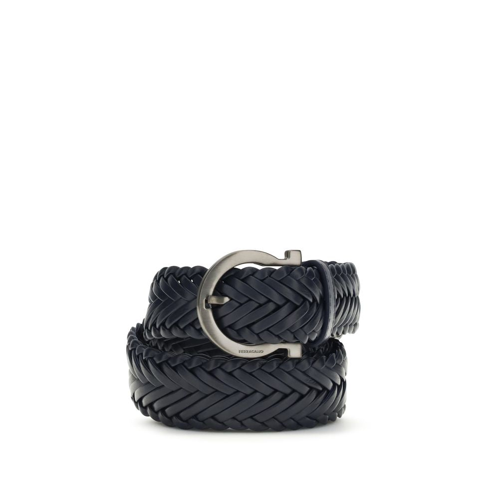 Ferragamo Blauer Kalbsleder Bos Taurus Regular Gürtel
