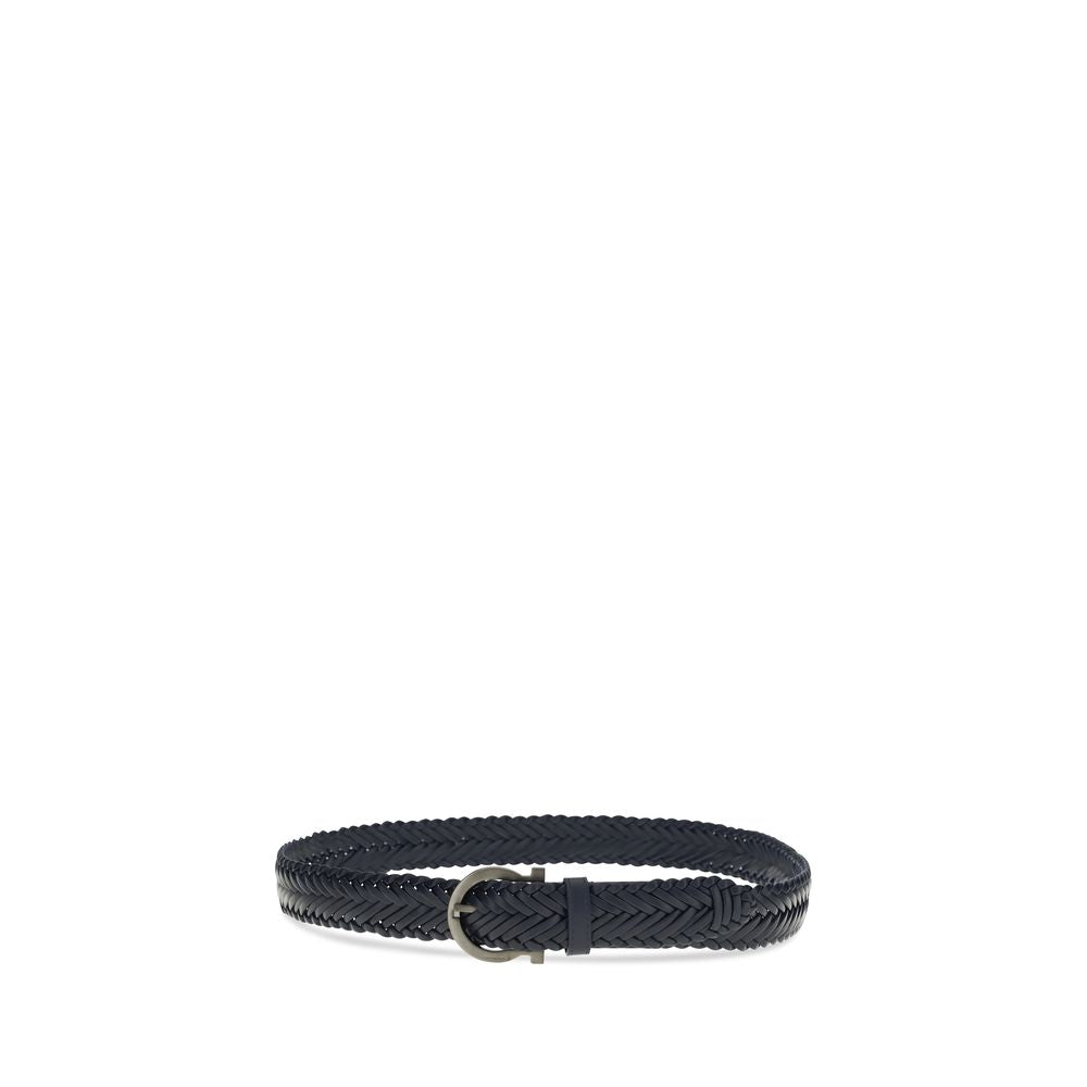 Ferragamo Blauer Kalbsleder Bos Taurus Regular Gürtel