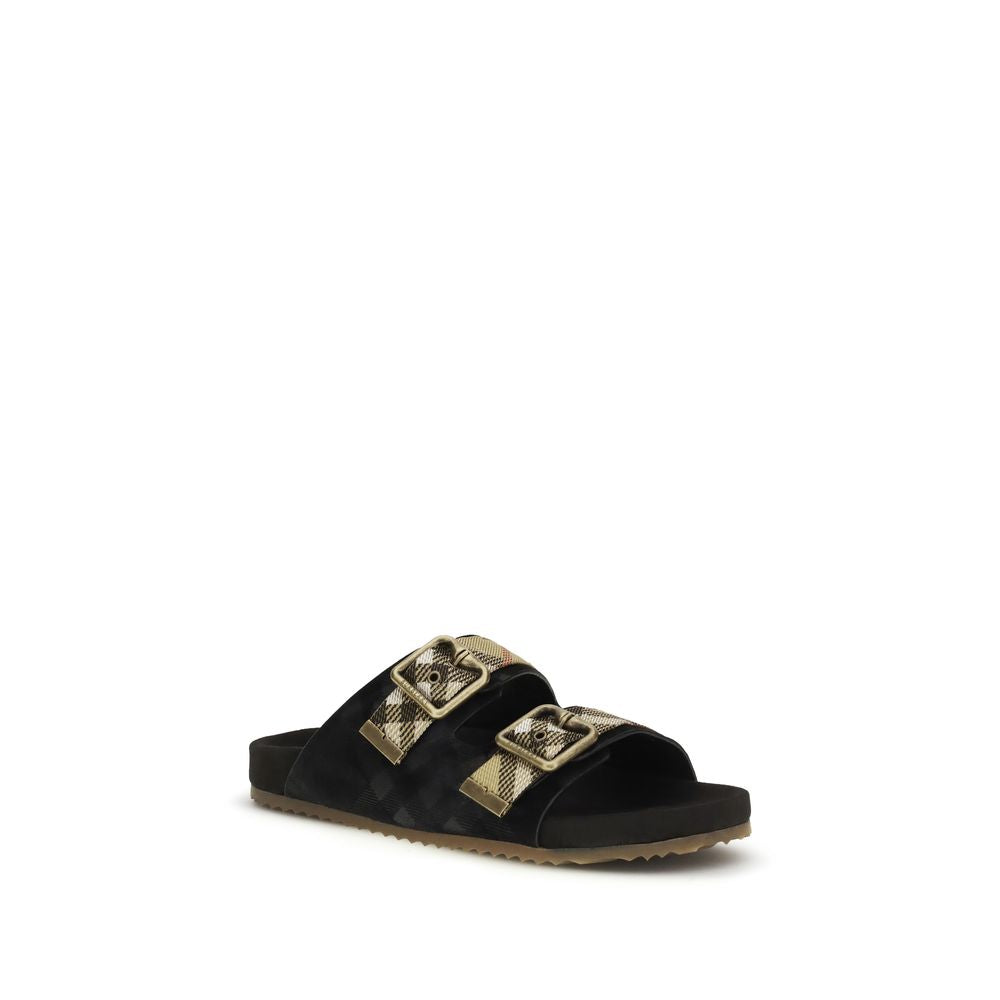 Burberry Schwarze Bos Taurus Kalbsleder Riemchen-Sandalen