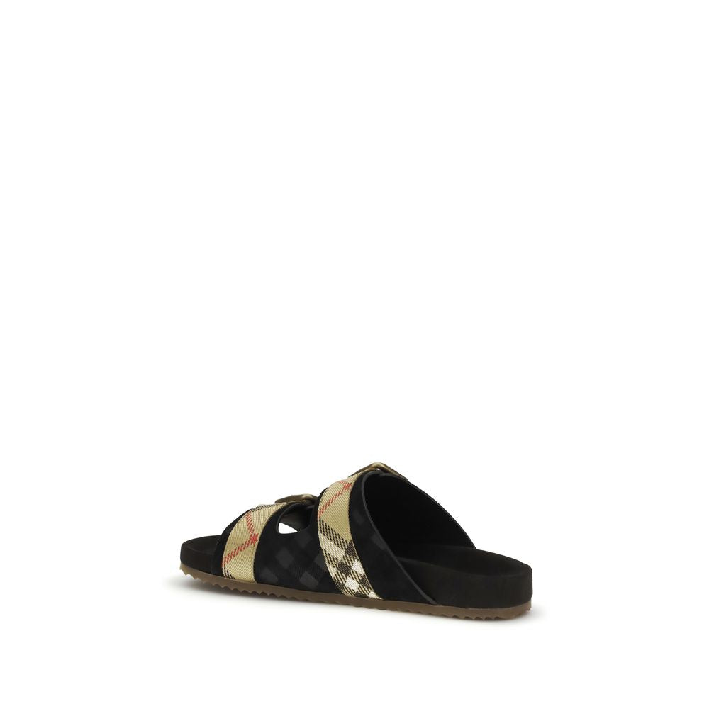 Burberry Schwarze Bos Taurus Kalbsleder Riemchen-Sandalen