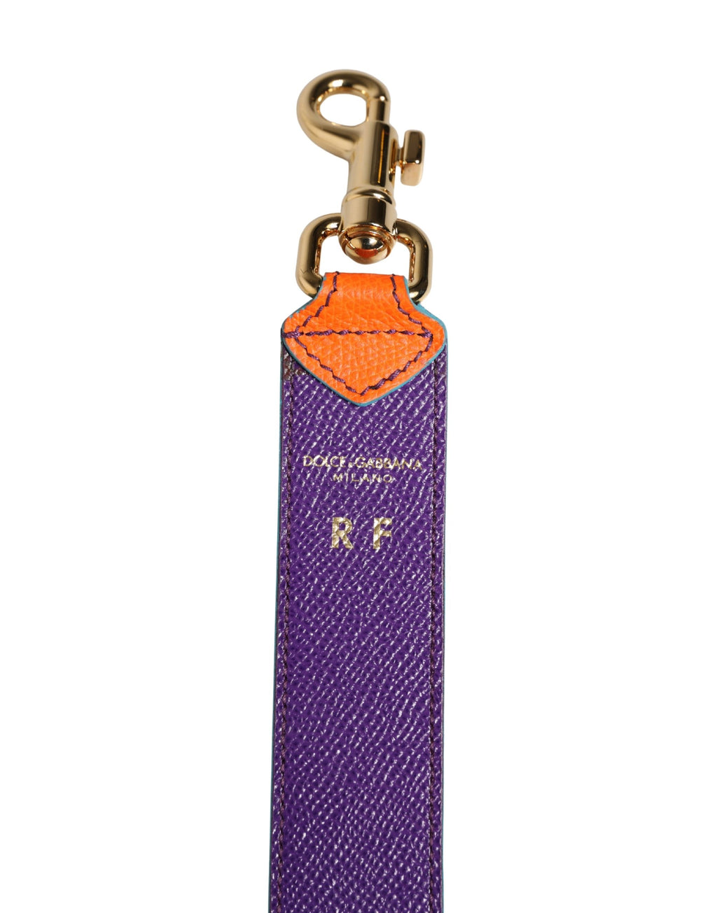 Dolce & Gabbana Orange Lila Kalbsleder Taschen-Accessoire Schultergurt