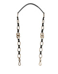 Dolce & Gabbana Schwarzes Leder Goldkette Tasche Accessoire Schulterriemen