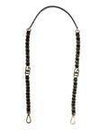 Dolce & Gabbana Schwarzes Leder Goldkette Tasche Accessoire Schulterriemen