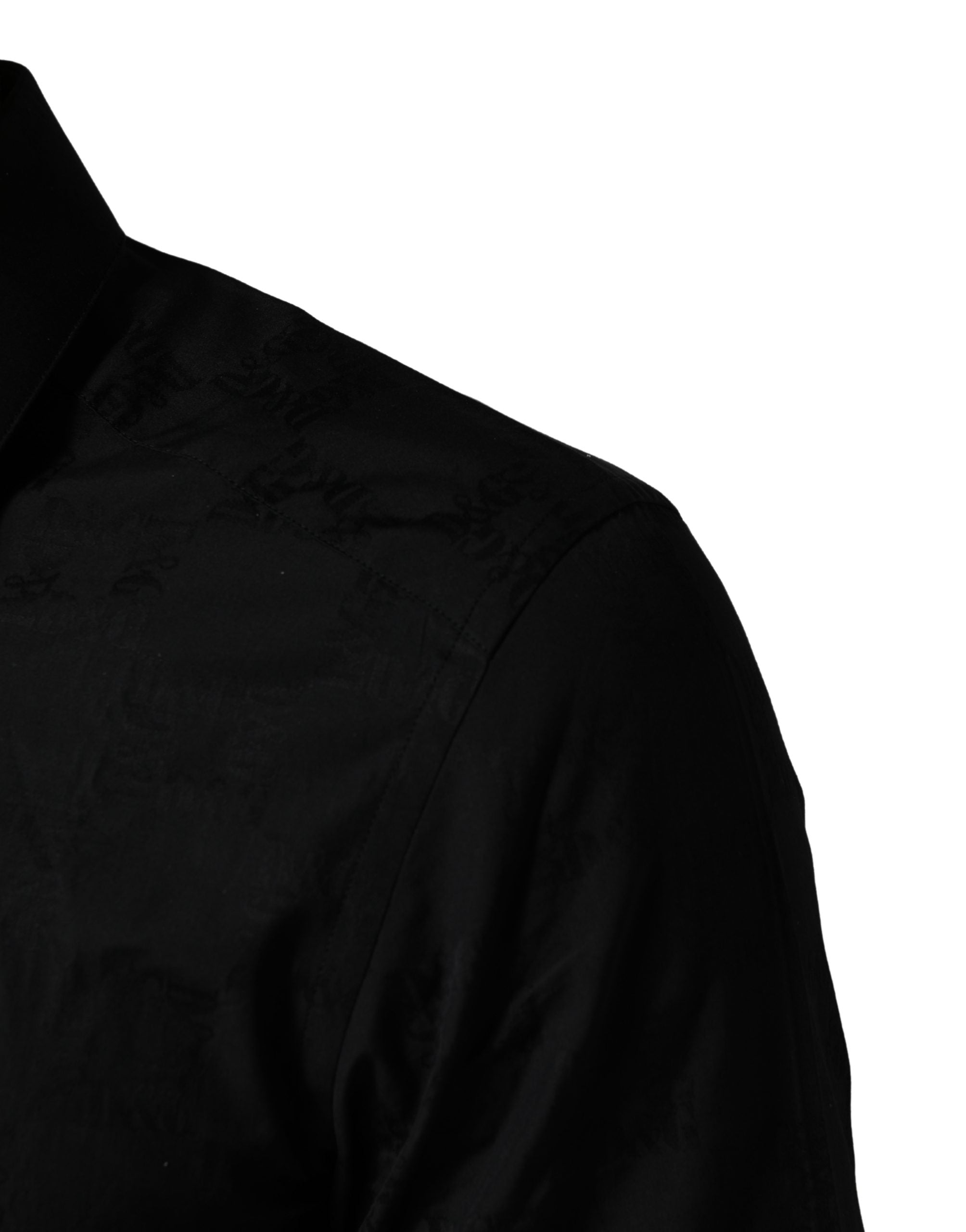 Dolce & Gabbana Schwarzes MARTINI Baumwoll Slim Fit Hemd