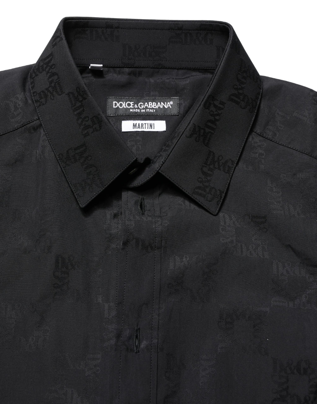 Dolce & Gabbana Schwarzes MARTINI Baumwoll Slim Fit Hemd