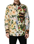 Dolce & Gabbana Hemd mit Multicolor-Blumen-Tierprint und Kragen