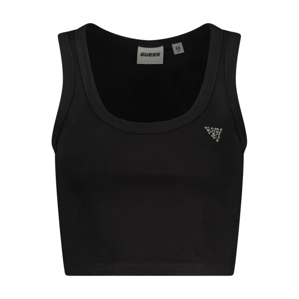 Guess Jeans Schwarzes Viskose-Tank-Top