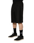 Dolce & Gabbana Schwarze Seiden-Bermudashorts mit Kordelzug für Herren