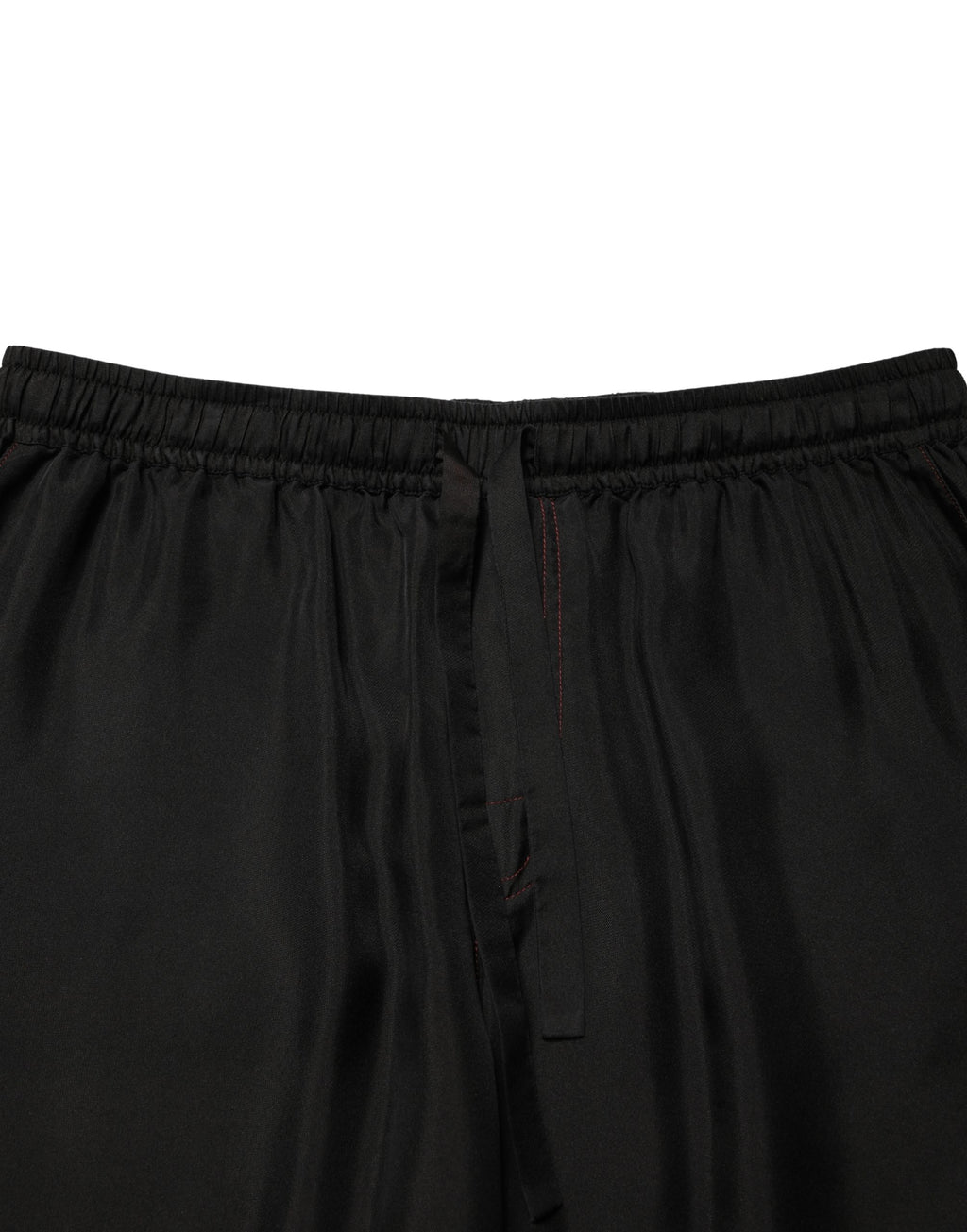 Dolce & Gabbana Schwarze Seiden-Bermudashorts mit Kordelzug für Herren
