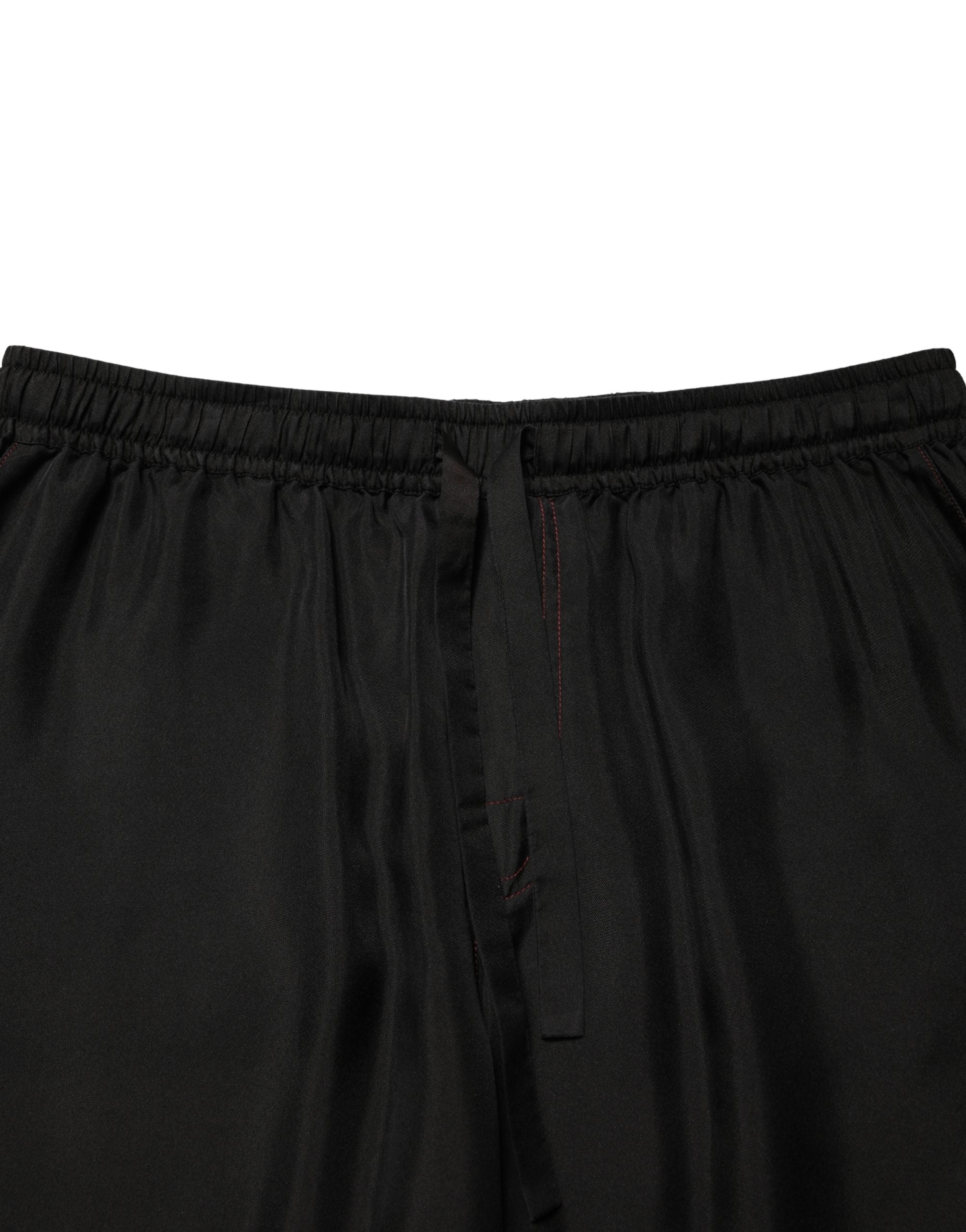 Dolce & Gabbana Schwarze Seiden-Bermudashorts mit Kordelzug für Herren