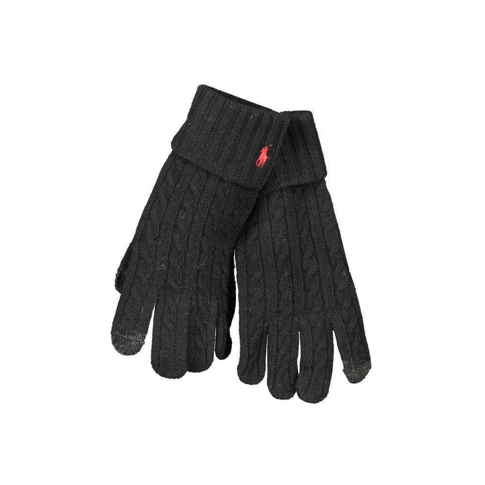 Ralph Lauren Schwarze Herrenhandschuhe aus Wolle
