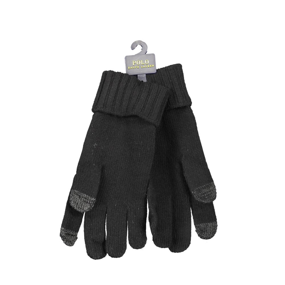 Ralph Lauren Schwarze Herrenhandschuhe aus Wolle