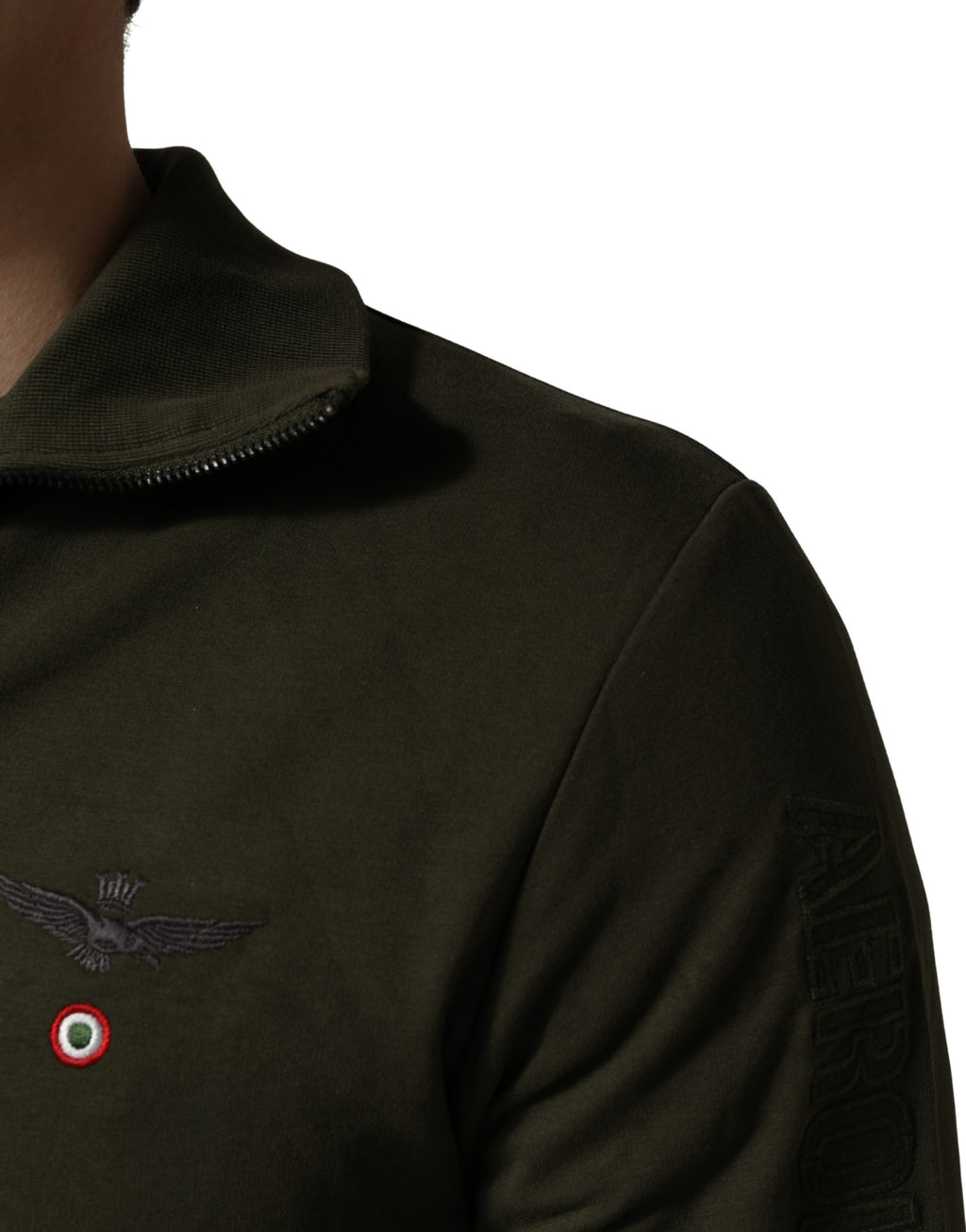 Aeronautica Militare MilitaryGreen HalfZip Sweatshirt Pullover