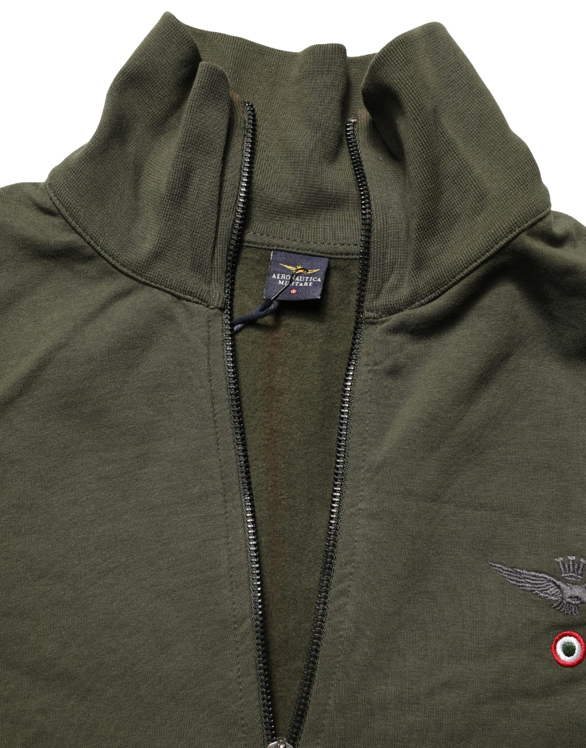 Aeronautica Militare MilitaryGreen HalfZip Sweatshirt Pullover