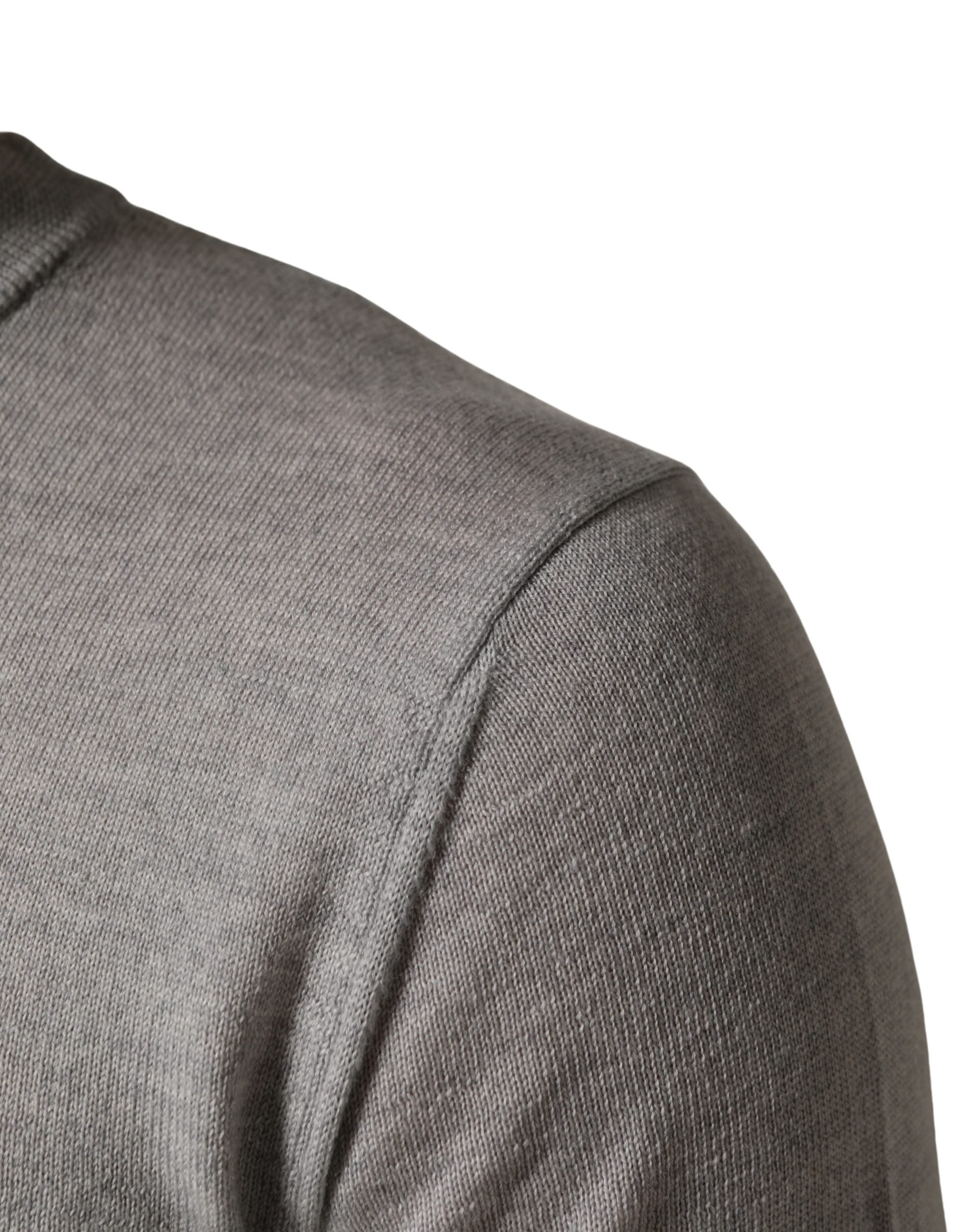 Dolce & Gabbana Grauer Pullover mit Rundhalsausschnitt und langen Ärmeln