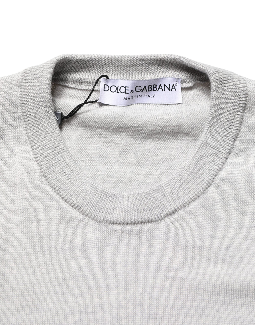 Dolce & Gabbana Grauer Pullover mit Rundhalsausschnitt und langen Ärmeln