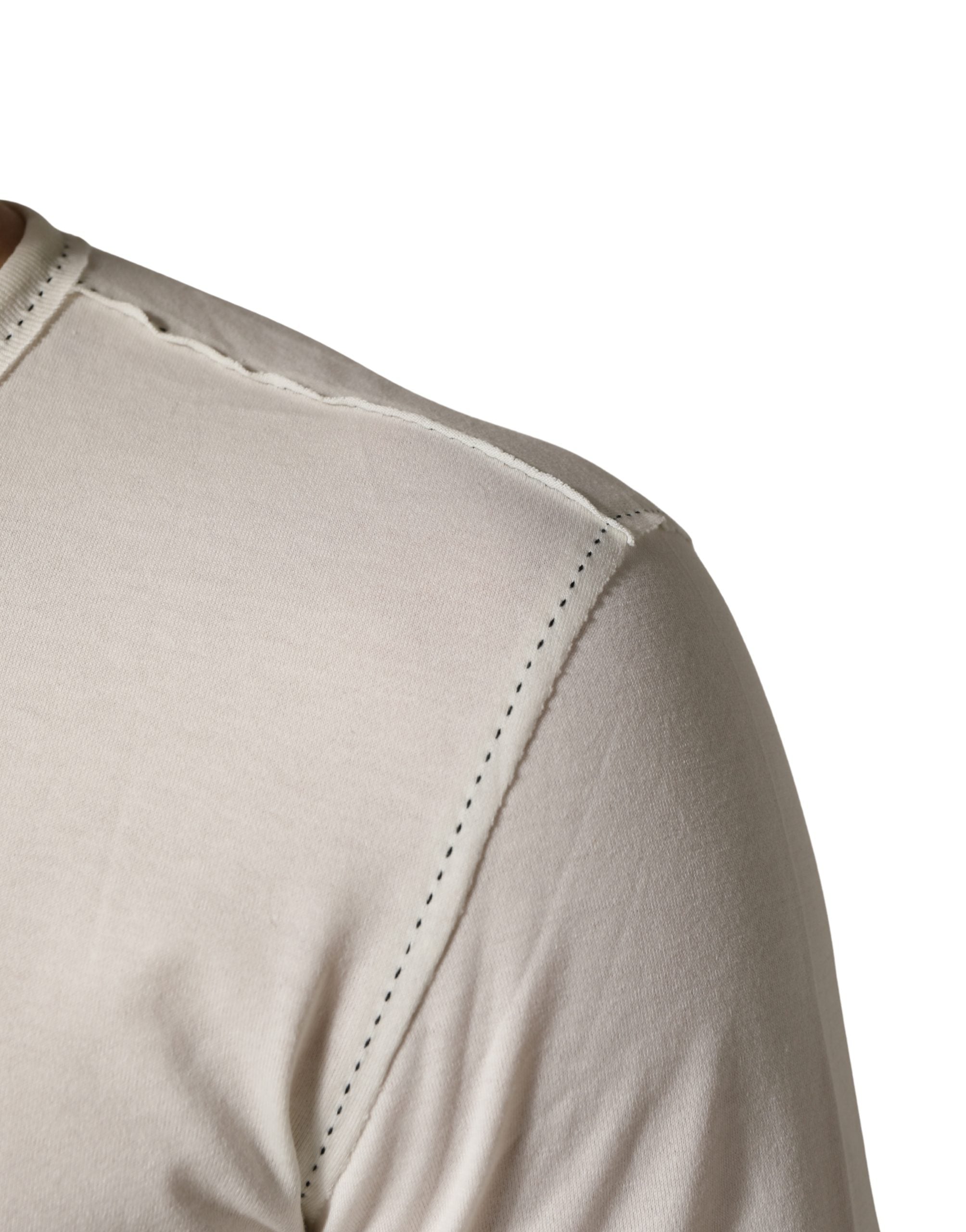 Dolce & Gabbana Weißer Henley-Pullover mit langen Ärmeln