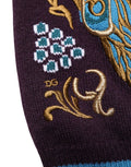 Dolce & Gabbana Pullover aus Kaschmir in Bordeaux mit Kronenstickerei