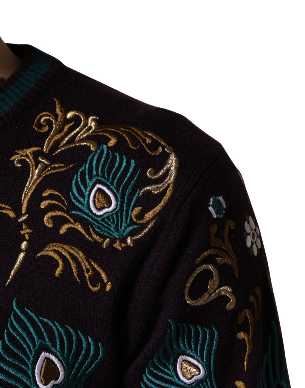 Dolce & Gabbana Pullover aus Kaschmir in Bordeaux mit Kronenstickerei