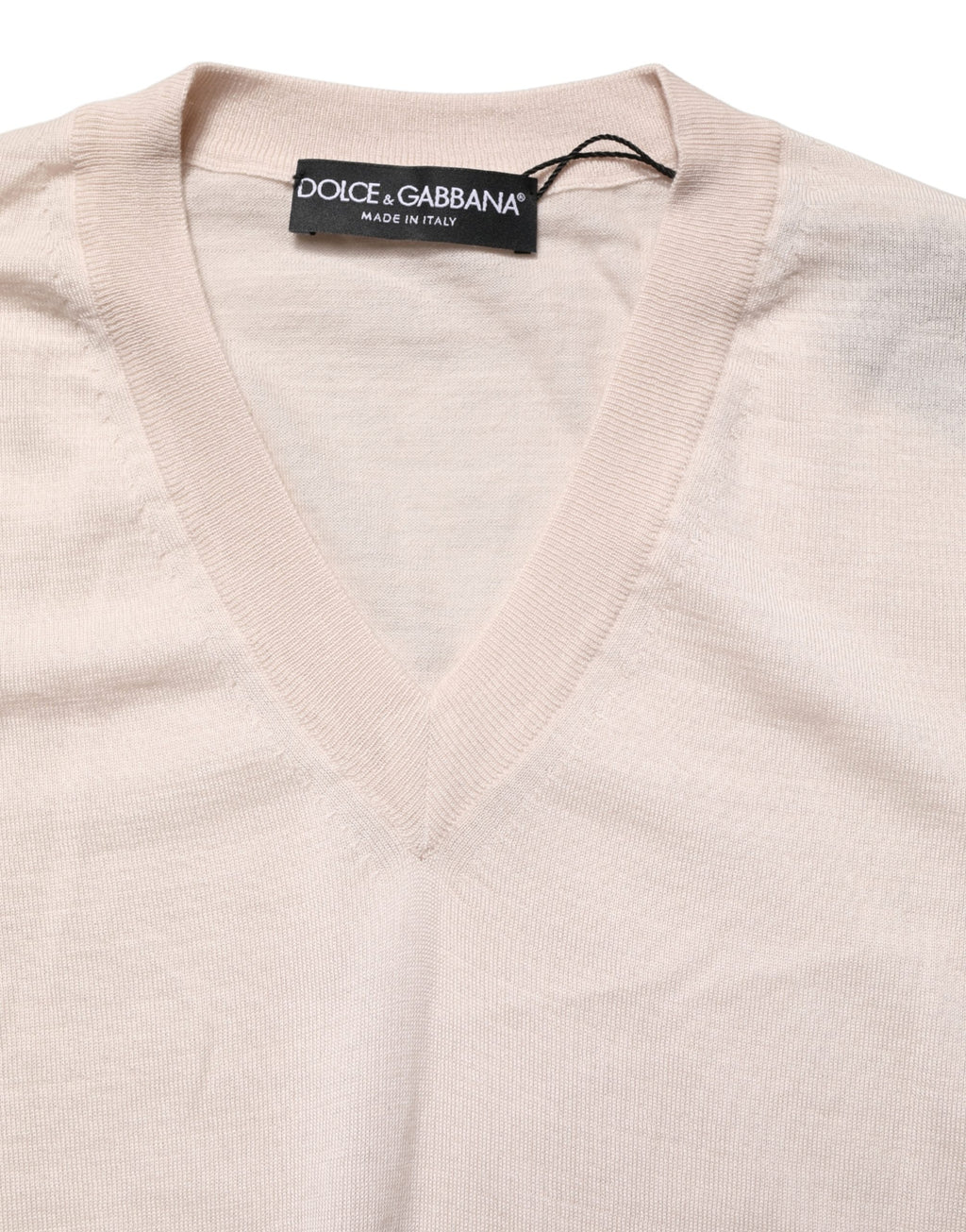 Dolce & Gabbana Beige Kaschmir V-Ausschnitt Herren Pullover Pullover