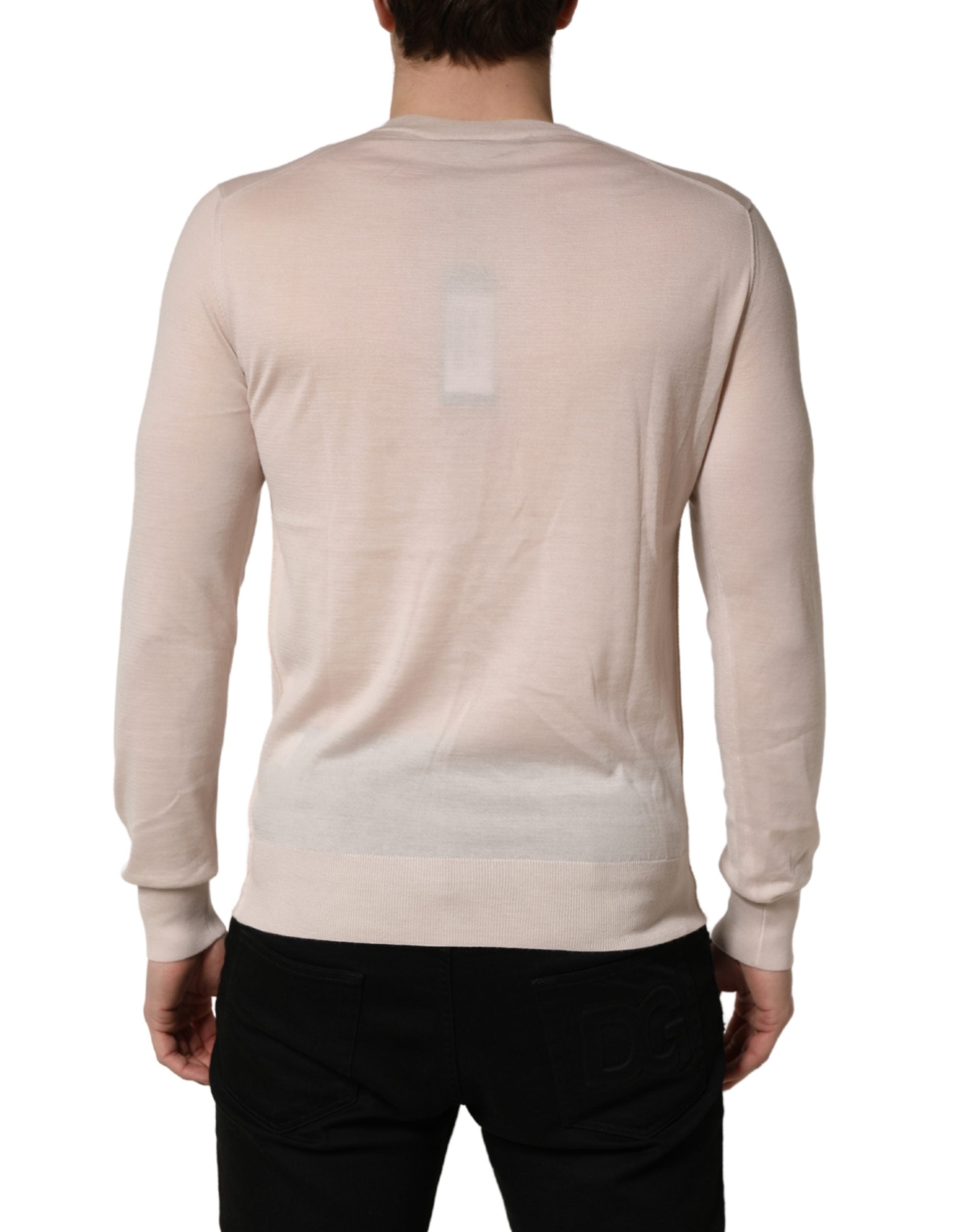 Dolce & Gabbana Beige Kaschmir V-Ausschnitt Herren Pullover Pullover