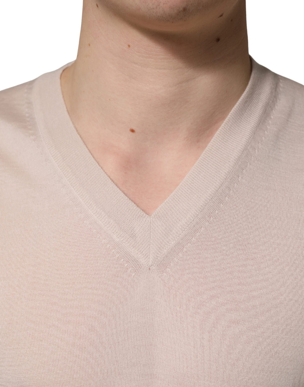 Dolce & Gabbana Beige Kaschmir V-Ausschnitt Herren Pullover Pullover