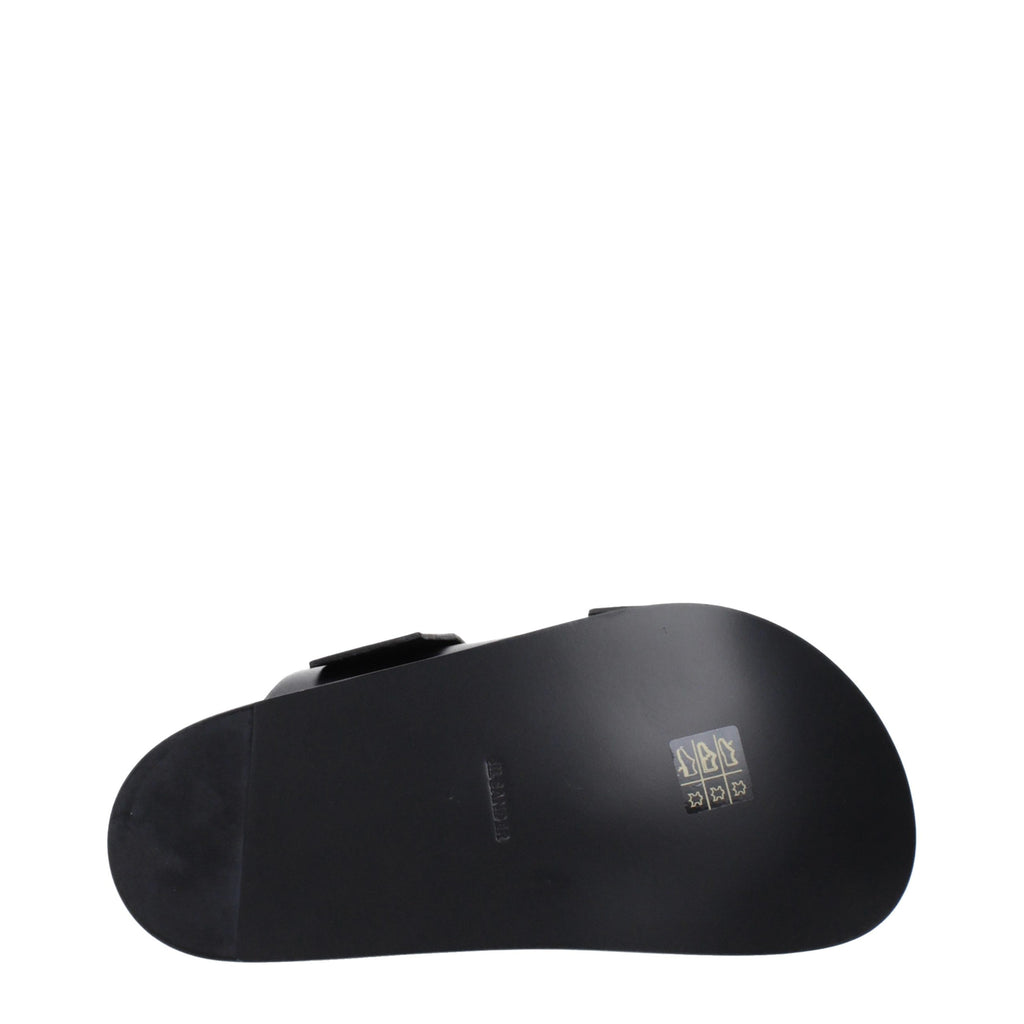 Jil Sander Schwarze Leder-Slipper