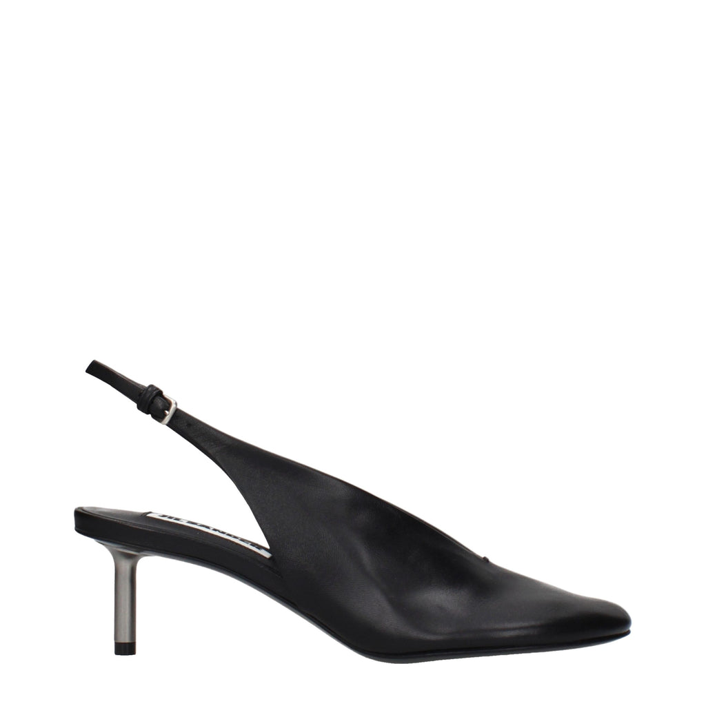 Jil Sander Schwarze Leder Pumps mit hohem Absatz