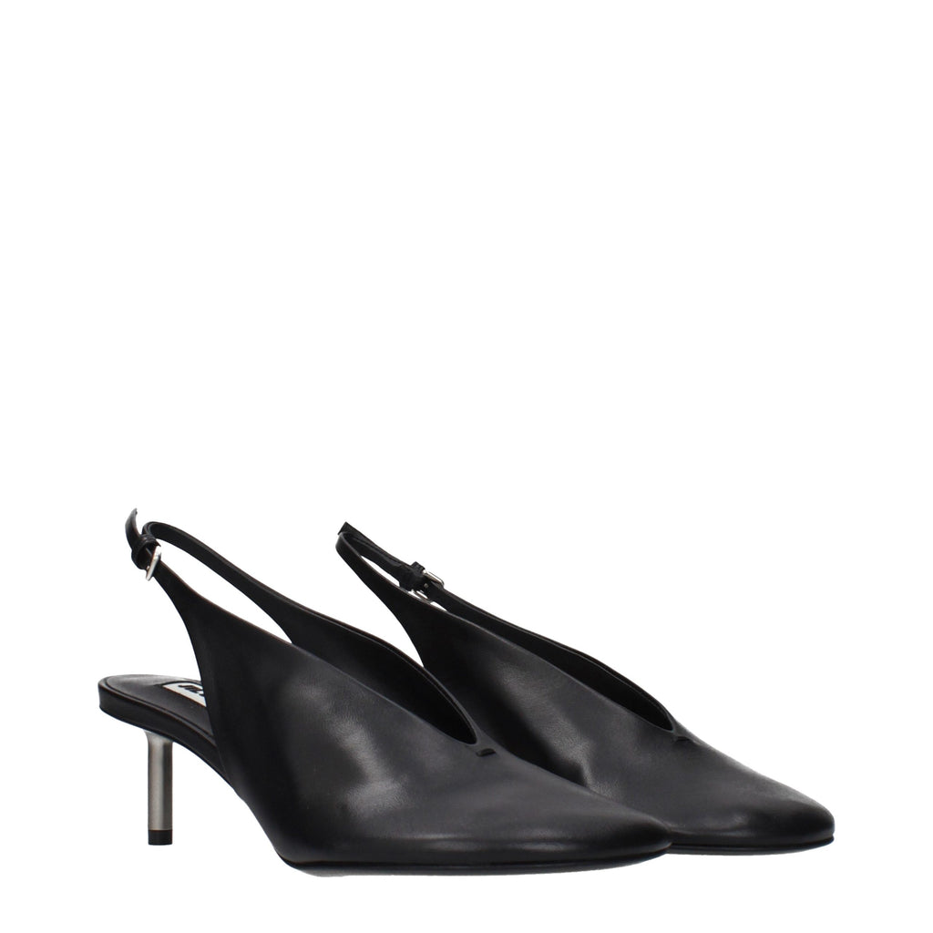 Jil Sander Schwarze Leder Pumps mit hohem Absatz